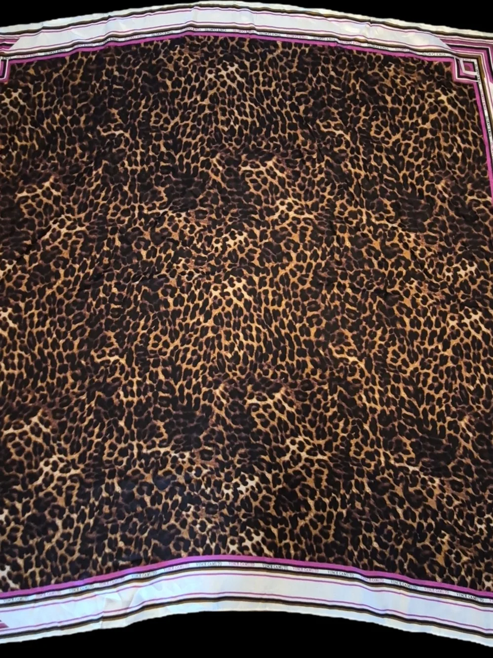 NWT Vince Camuto Prairie Leopard Square Scarf | Designer Animal Print | Silk